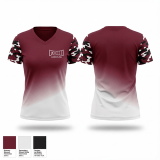 Womens Short Sleeve Vneck Shirt, Fontana High School, Wrestling, Teamtime, Team time, sublimation, custom sports apparel, team uniforms, spirit wear, spiritwear, sports uniforms, custom shirts, team store, custom team store, fundraiser sports, apparel fundraiser