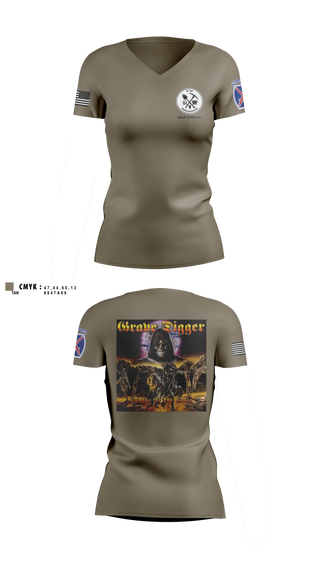Womens Short Sleeve Vneck Shirt, Grave digger, Army, Teamtime, Team time, sublimation, custom sports apparel, team uniforms, spirit wear, spiritwear, sports uniforms, custom shirts, team store, custom team store, fundraiser sports, apparel fundraiser
