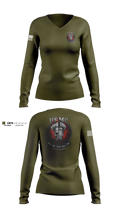 1/1 Women's Long Sleeve V-neck Shirt - 101