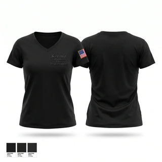 Womens Short Sleeve Vneck Shirt, Kermit volunteer Fire Department, Fire Department, Teamtime, Team time, sublimation, custom sports apparel, team uniforms, spirit wear, spiritwear, sports uniforms, custom shirts, team store, custom team store, fundraiser sports, apparel fundraiser