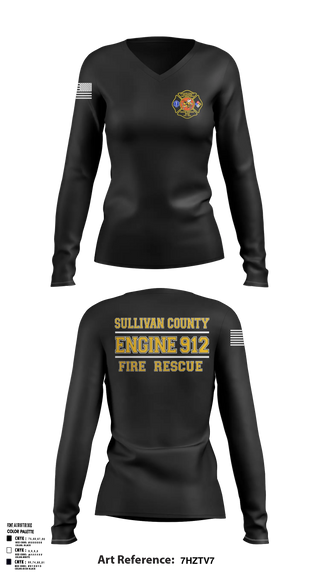 Womens Long Sleeve Vneck Shirt, SCVFD Test, Fire Department, Teamtime, Team time, sublimation, custom sports apparel, team uniforms, spirit wear, spiritwear, sports uniforms, custom shirts, team store, custom team store, fundraiser sports, apparel fundraiser