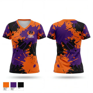 Womens Short Sleeve Vneck Shirt, San City Rising Phoenix, Women's Basketball, Teamtime, Team time, sublimation, custom sports apparel, team uniforms, spirit wear, spiritwear, sports uniforms, custom shirts, team store, custom team store, fundraiser sports, apparel fundraiser