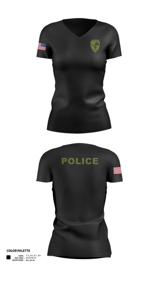 Womens Short Sleeve Vneck Shirt, Peebles Police Department, Police, Teamtime, Team time, sublimation, custom sports apparel, team uniforms, spirit wear, spiritwear, sports uniforms, custom shirts, team store, custom team store, fundraiser sports, apparel fundraiser