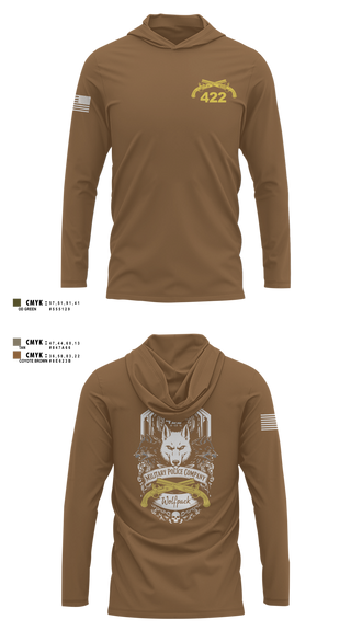 Long Sleeve Performance Shirt with hood, 422nd Military Police Company, Army, Teamtime, Team time, sublimation, custom sports apparel, team uniforms, spirit wear, spiritwear, sports uniforms, custom shirts, team store, custom team store, fundraiser sports, apparel fundraiser