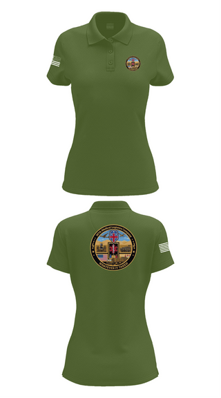 Womens Short Sleeve Performance Polo, 387th Medical Logistics Company, Army, Teamtime, Team time, sublimation, custom sports apparel, team uniforms, spirit wear, spiritwear, sports uniforms, custom shirts, team store, custom team store, fundraiser sports, apparel fundraiser