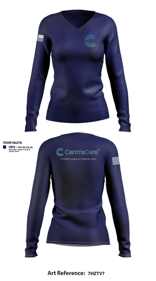 Womens Long Sleeve Vneck Shirt, CentraCare HERT, EMS/EMT, Teamtime, Team time, sublimation, custom sports apparel, team uniforms, spirit wear, spiritwear, sports uniforms, custom shirts, team store, custom team store, fundraiser sports, apparel fundraiser