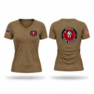 Womens Short Sleeve Vneck Shirt, Paoli Fire Dept, Fire Department, Teamtime, Team time, sublimation, custom sports apparel, team uniforms, spirit wear, spiritwear, sports uniforms, custom shirts, team store, custom team store, fundraiser sports, apparel fundraiser