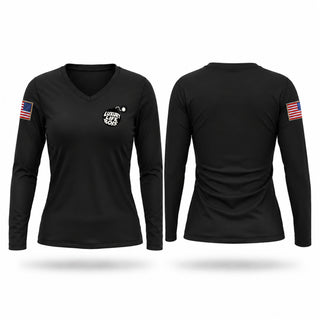 Womens Long Sleeve Vneck Shirt, 12th LLB, Marines, Teamtime, Team time, sublimation, custom sports apparel, team uniforms, spirit wear, spiritwear, sports uniforms, custom shirts, team store, custom team store, fundraiser sports, apparel fundraiser