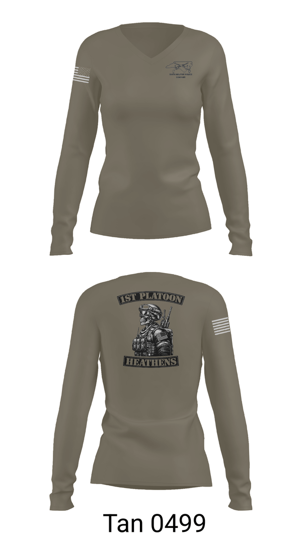 Womens Long Sleeve Vneck Shirt, 514th MP CO, Army, Teamtime, Team time, sublimation, custom sports apparel, team uniforms, spirit wear, spiritwear, sports uniforms, custom shirts, team store, custom team store, fundraiser sports, apparel fundraiser