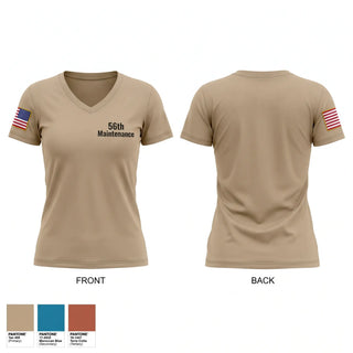 Womens Short Sleeve Vneck Shirt, 56th Maintenance, Army, Teamtime, Team time, sublimation, custom sports apparel, team uniforms, spirit wear, spiritwear, sports uniforms, custom shirts, team store, custom team store, fundraiser sports, apparel fundraiser