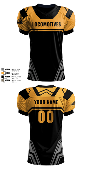 Football Jersey, Lima Locomotives, Army, Teamtime, Team time, sublimation, custom sports apparel, team uniforms, spirit wear, spiritwear, sports uniforms, custom shirts, team store, custom team store, fundraiser sports, apparel fundraiser