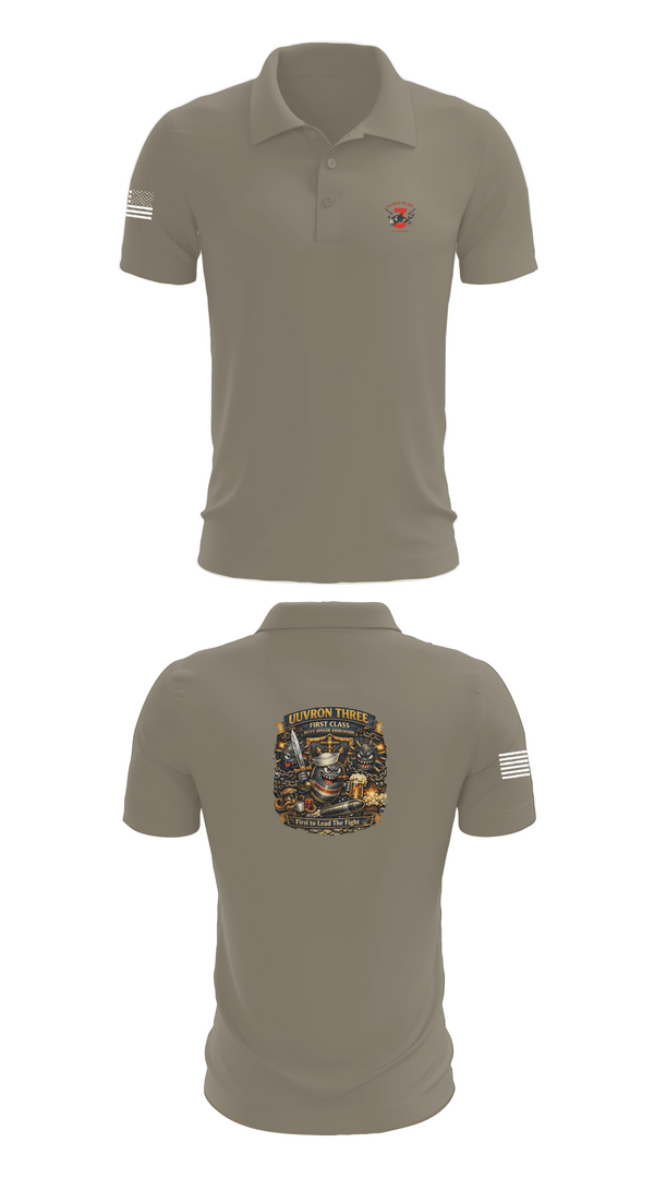 Short Sleeve Performance Polo, UUVRON THREE FCPOA, Navy, Teamtime, Team time, sublimation, custom sports apparel, team uniforms, spirit wear, spiritwear, sports uniforms, custom shirts, team store, custom team store, fundraiser sports, apparel fundraiser