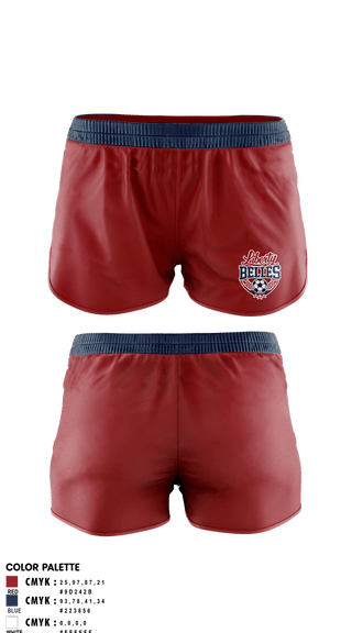 Womens Soccer Shorts, Liberty Bells, Women's Soccer, Teamtime, Team time, sublimation, custom sports apparel, team uniforms, spirit wear, spiritwear, sports uniforms, custom shirts, team store, custom team store, fundraiser sports, apparel fundraiser
