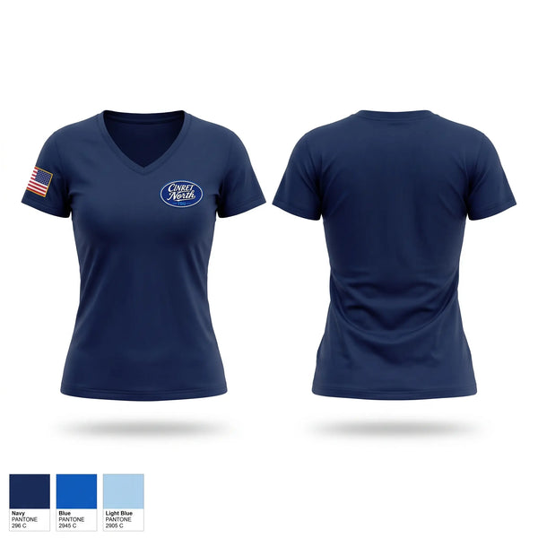 Womens Short Sleeve Vneck Shirt, CINRET North, Police, Teamtime, Team time, sublimation, custom sports apparel, team uniforms, spirit wear, spiritwear, sports uniforms, custom shirts, team store, custom team store, fundraiser sports, apparel fundraiser