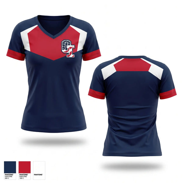 Womens Short Sleeve Vneck Shirt, Ohio Independence, Baseball, Teamtime, Team time, sublimation, custom sports apparel, team uniforms, spirit wear, spiritwear, sports uniforms, custom shirts, team store, custom team store, fundraiser sports, apparel fundraiser
