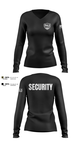 Womens Long Sleeve Vneck Shirt, Next Level Security LLC, , Teamtime, Team time, sublimation, custom sports apparel, team uniforms, spirit wear, spiritwear, sports uniforms, custom shirts, team store, custom team store, fundraiser sports, apparel fundraiser