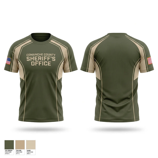 Short Sleeve Performance Shirt, Comanche County Sheriffs Office, Police, Teamtime, Team time, sublimation, custom sports apparel, team uniforms, spirit wear, spiritwear, sports uniforms, custom shirts, team store, custom team store, fundraiser sports, apparel fundraiser