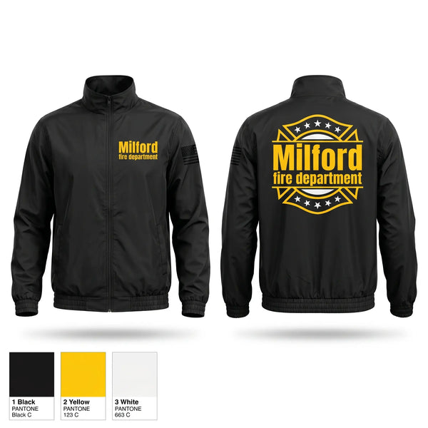 Windbreaker, Milford fire department, Fire Department, Teamtime, Team time, sublimation, custom sports apparel, team uniforms, spirit wear, spiritwear, sports uniforms, custom shirts, team store, custom team store, fundraiser sports, apparel fundraiser