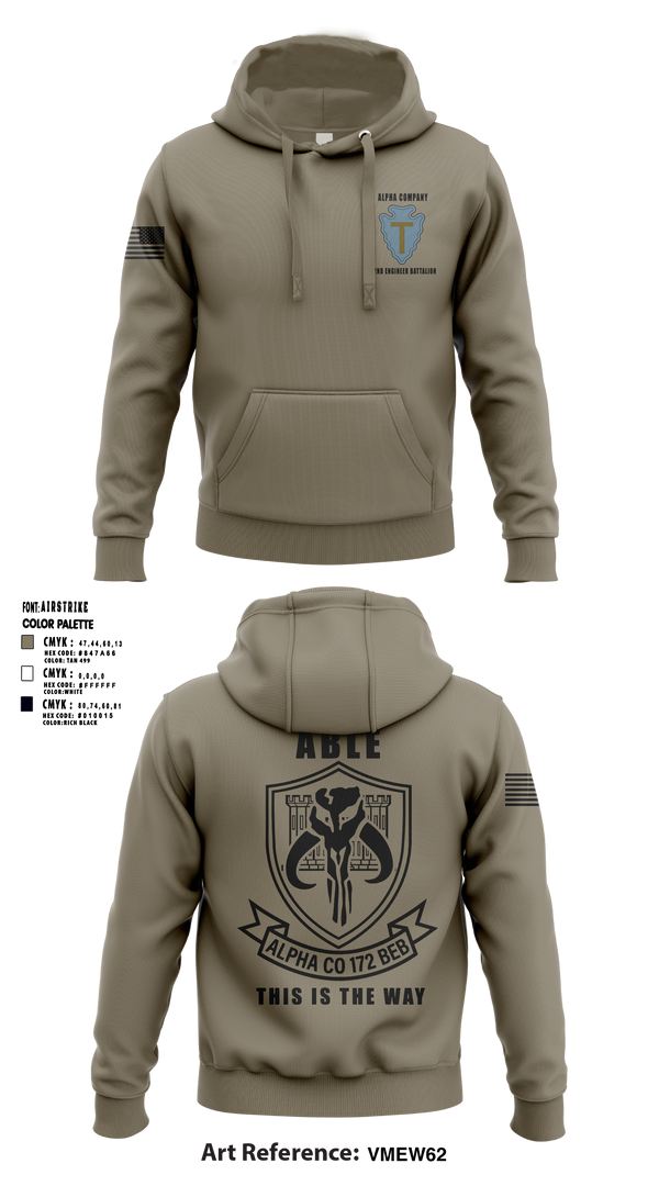 Hoodie, A Co 172 BEB, National Guard, Teamtime, Team time, sublimation, custom sports apparel, team uniforms, spirit wear, spiritwear, sports uniforms, custom shirts, team store, custom team store, fundraiser sports, apparel fundraiser