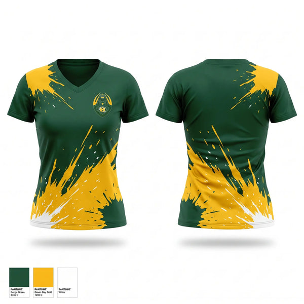 Womens Short Sleeve Vneck Shirt, Bethel Bruins, , Teamtime, Team time, sublimation, custom sports apparel, team uniforms, spirit wear, spiritwear, sports uniforms, custom shirts, team store, custom team store, fundraiser sports, apparel fundraiser