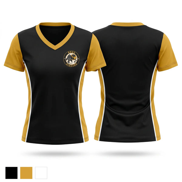 Womens Short Sleeve Vneck Shirt, GOAL DIGGERS, Ice Hockey, Teamtime, Team time, sublimation, custom sports apparel, team uniforms, spirit wear, spiritwear, sports uniforms, custom shirts, team store, custom team store, fundraiser sports, apparel fundraiser
