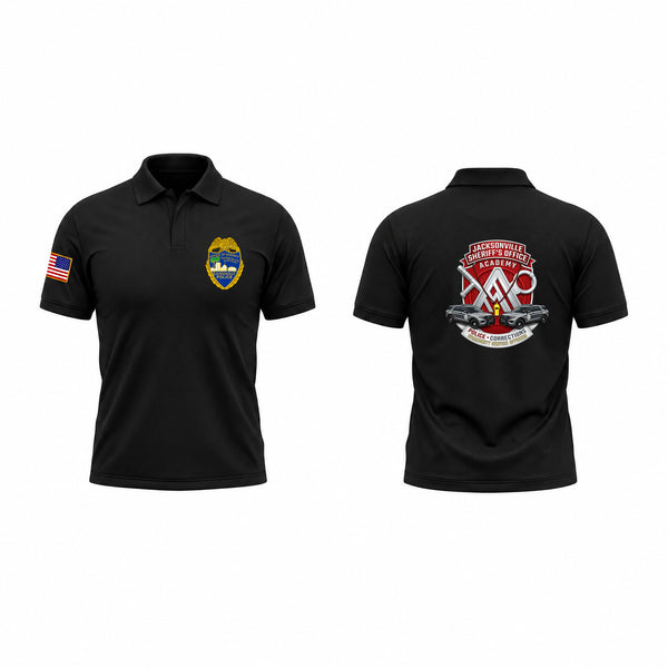 Short Sleeve Performance Polo, Jax Academy, Police, Teamtime, Team time, sublimation, custom sports apparel, team uniforms, spirit wear, spiritwear, sports uniforms, custom shirts, team store, custom team store, fundraiser sports, apparel fundraiser