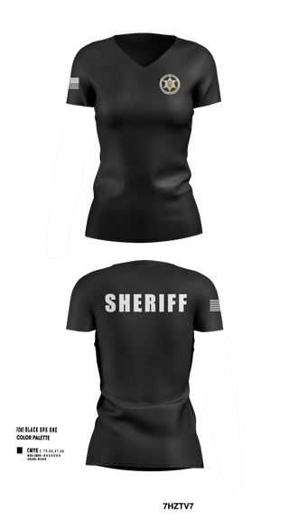Womens Short Sleeve Vneck Shirt, Wayne County Sheriff’s Department, , Teamtime, Team time, sublimation, custom sports apparel, team uniforms, spirit wear, spiritwear, sports uniforms, custom shirts, team store, custom team store, fundraiser sports, apparel fundraiser