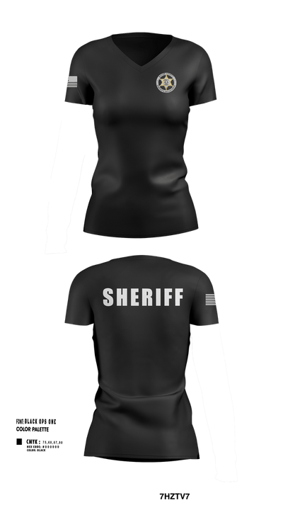 Wayne County Sheriff’s Department 73359444 Women's Short Sleeve V-neck Shirt - 3