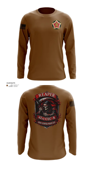Long Sleeve Performance Shirt, 62ND CEC-A, Army, Teamtime, Team time, sublimation, custom sports apparel, team uniforms, spirit wear, spiritwear, sports uniforms, custom shirts, team store, custom team store, fundraiser sports, apparel fundraiser