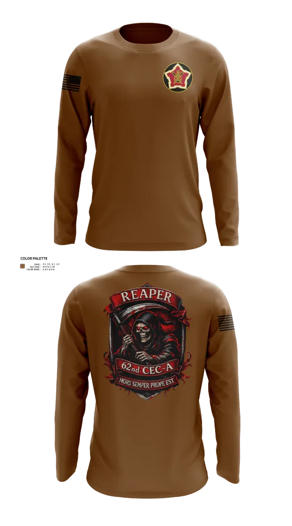 Long Sleeve Performance Shirt, 62ND CEC-A, Army, Teamtime, Team time, sublimation, custom sports apparel, team uniforms, spirit wear, spiritwear, sports uniforms, custom shirts, team store, custom team store, fundraiser sports, apparel fundraiser