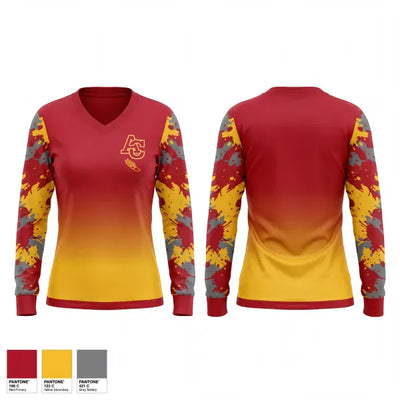 Arizona Christian University Track & Field 16486374 Women's Long Sleeve V-neck Shirt - 1