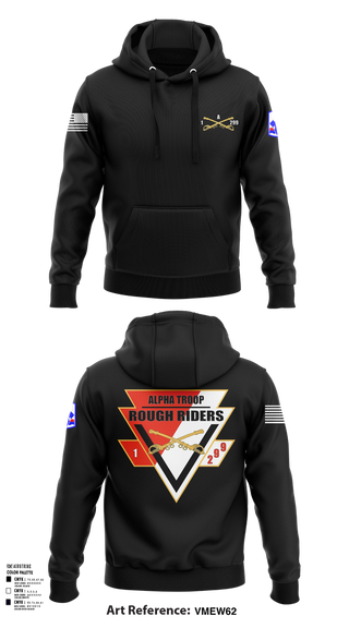 Hoodie, A Troop, 1st squadron-299th Calvary Regiment, , Teamtime, Team time, sublimation, custom sports apparel, team uniforms, spirit wear, spiritwear, sports uniforms, custom shirts, team store, custom team store, fundraiser sports, apparel fundraiser