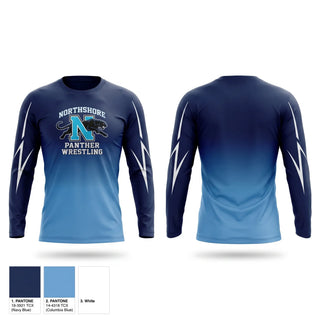 Long Sleeve Performance Shirt, Northshore Panthers, Wrestling, Teamtime, Team time, sublimation, custom sports apparel, team uniforms, spirit wear, spiritwear, sports uniforms, custom shirts, team store, custom team store, fundraiser sports, apparel fundraiser