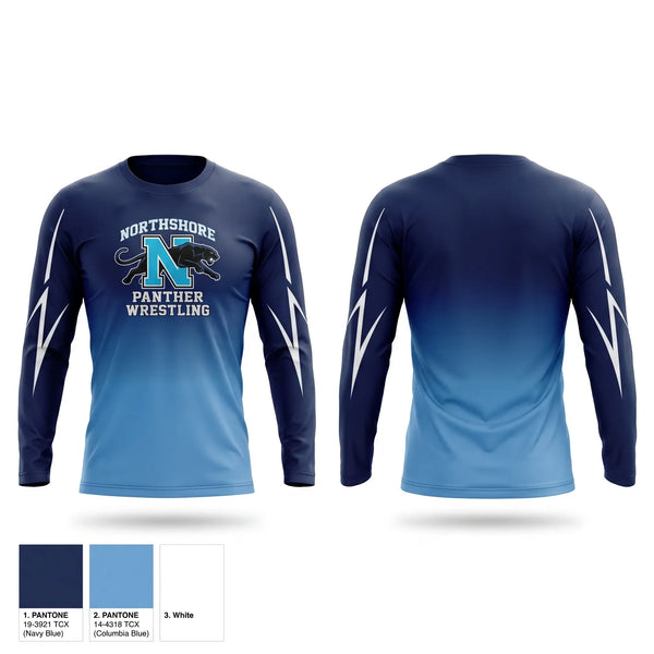 Long Sleeve Performance Shirt, Northshore Panthers, Wrestling, Teamtime, Team time, sublimation, custom sports apparel, team uniforms, spirit wear, spiritwear, sports uniforms, custom shirts, team store, custom team store, fundraiser sports, apparel fundraiser
