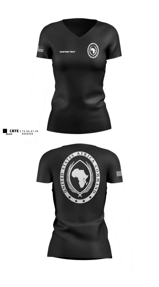Womens Short Sleeve Vneck Shirt, USAFRICOM, Army, Teamtime, Team time, sublimation, custom sports apparel, team uniforms, spirit wear, spiritwear, sports uniforms, custom shirts, team store, custom team store, fundraiser sports, apparel fundraiser