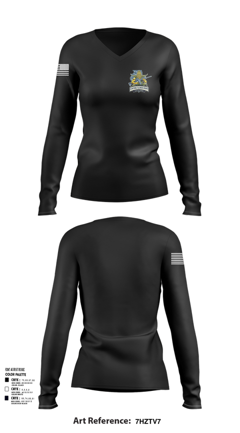 Womens Long Sleeve Vneck Shirt, Central Illinois Army Recruiting Company, , Teamtime, Team time, sublimation, custom sports apparel, team uniforms, spirit wear, spiritwear, sports uniforms, custom shirts, team store, custom team store, fundraiser sports, apparel fundraiser