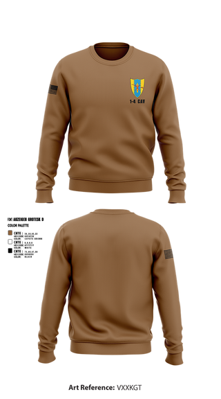 Crew Neck Sweatshirt, 1-4 Cav, , Teamtime, Team time, sublimation, custom sports apparel, team uniforms, spirit wear, spiritwear, sports uniforms, custom shirts, team store, custom team store, fundraiser sports, apparel fundraiser