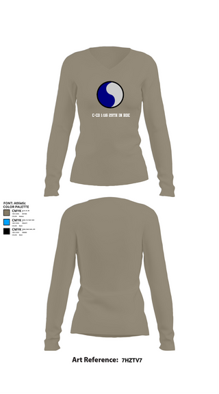 Womens Long Sleeve Vneck Shirt, C-Co 1/116 29th IN BDE, , Teamtime, Team time, sublimation, custom sports apparel, team uniforms, spirit wear, spiritwear, sports uniforms, custom shirts, team store, custom team store, fundraiser sports, apparel fundraiser