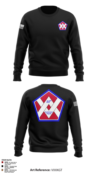 Crew Neck Sweatshirt, 55th Sustainment Brigade, , Teamtime, Team time, sublimation, custom sports apparel, team uniforms, spirit wear, spiritwear, sports uniforms, custom shirts, team store, custom team store, fundraiser sports, apparel fundraiser