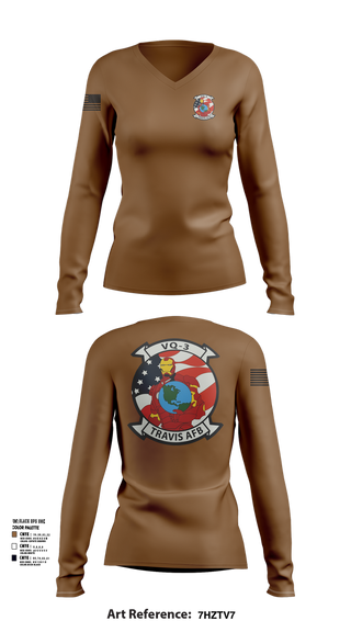 Womens Long Sleeve Vneck Shirt, VQ3 Det Travis, , Teamtime, Team time, sublimation, custom sports apparel, team uniforms, spirit wear, spiritwear, sports uniforms, custom shirts, team store, custom team store, fundraiser sports, apparel fundraiser