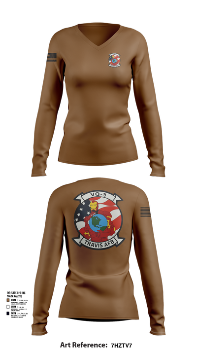 VQ3 Det Travis 87923714 Women's Long Sleeve V-neck Shirt - 101