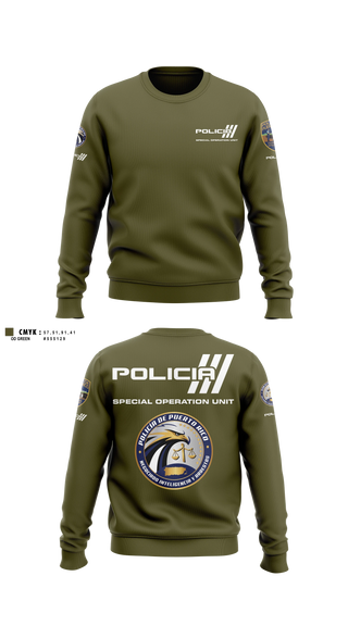 Crew Neck Sweatshirt, Inteligencia criminal, Police, Teamtime, Team time, sublimation, custom sports apparel, team uniforms, spirit wear, spiritwear, sports uniforms, custom shirts, team store, custom team store, fundraiser sports, apparel fundraiser