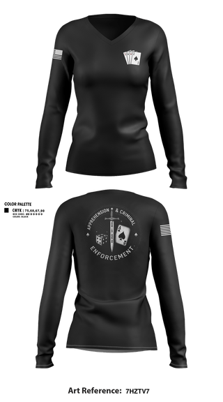 Womens Long Sleeve Vneck Shirt, ACE, Police, Teamtime, Team time, sublimation, custom sports apparel, team uniforms, spirit wear, spiritwear, sports uniforms, custom shirts, team store, custom team store, fundraiser sports, apparel fundraiser