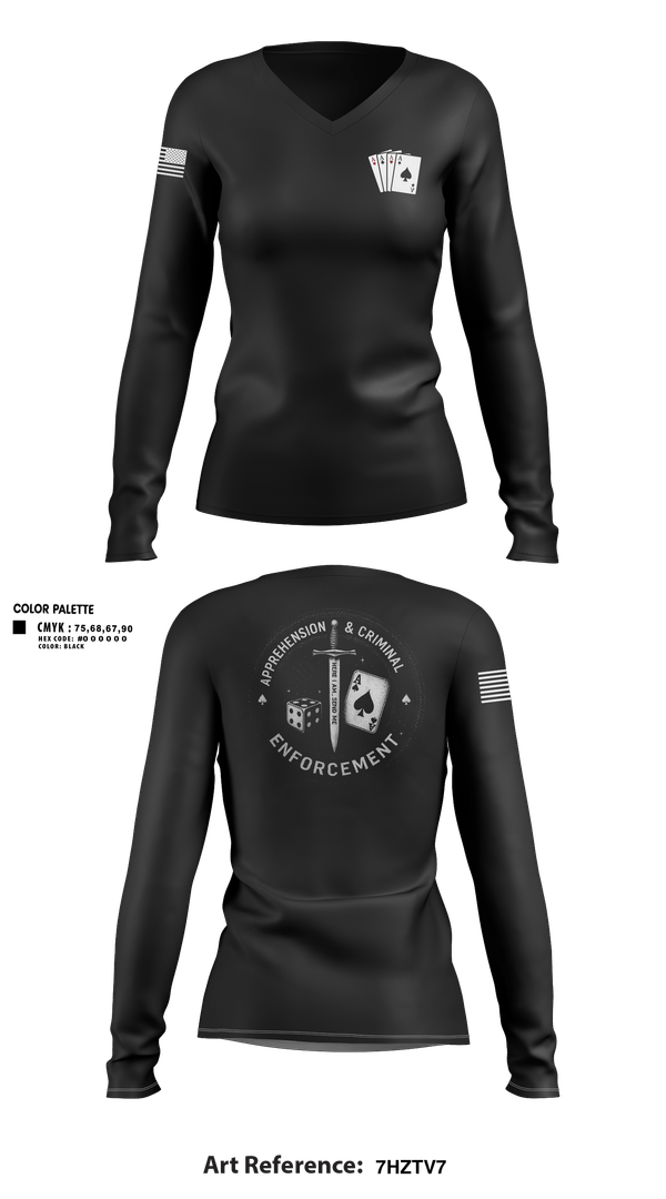 Womens Long Sleeve Vneck Shirt, ACE, Police, Teamtime, Team time, sublimation, custom sports apparel, team uniforms, spirit wear, spiritwear, sports uniforms, custom shirts, team store, custom team store, fundraiser sports, apparel fundraiser