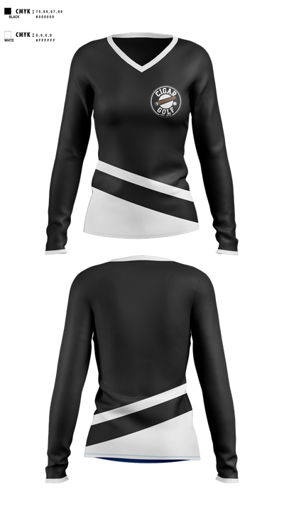 CIGAR GOLFCIGAR GOLF 5733553 Women's Long Sleeve V-neck Shirt - 1