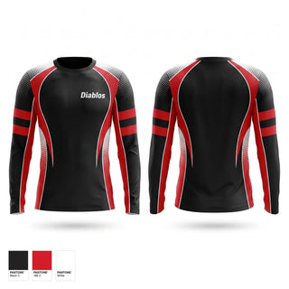 Long Sleeve Performance Shirt, Diablos, Baseball, Teamtime, Team time, sublimation, custom sports apparel, team uniforms, spirit wear, spiritwear, sports uniforms, custom shirts, team store, custom team store, fundraiser sports, apparel fundraiser