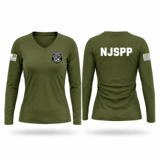 Womens Long Sleeve Vneck Shirt, New Jersey State Park Police, Police, Teamtime, Team time, sublimation, custom sports apparel, team uniforms, spirit wear, spiritwear, sports uniforms, custom shirts, team store, custom team store, fundraiser sports, apparel fundraiser