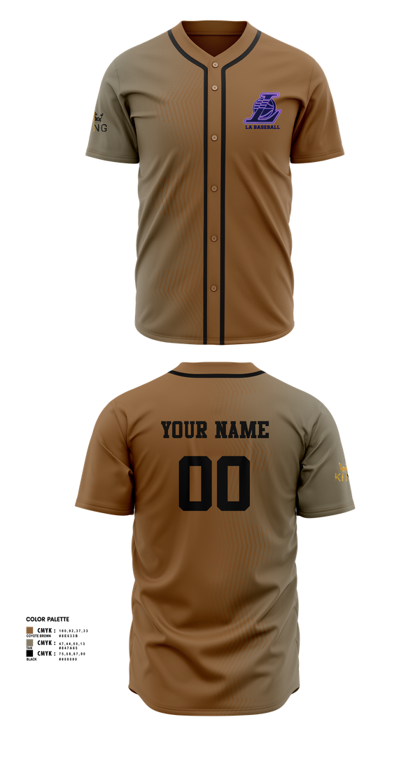 Full Button Baseball Jersey, Los Angeles, Baseball, Teamtime, Team time, sublimation, custom sports apparel, team uniforms, spirit wear, spiritwear, sports uniforms, custom shirts, team store, custom team store, fundraiser sports, apparel fundraiser