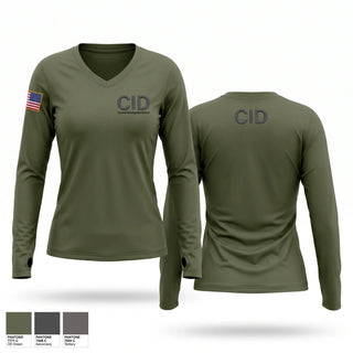 Womens Long Sleeve Vneck Shirt, Criminal Investigation Division, Police, Teamtime, Team time, sublimation, custom sports apparel, team uniforms, spirit wear, spiritwear, sports uniforms, custom shirts, team store, custom team store, fundraiser sports, apparel fundraiser