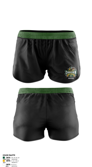 Womens Soccer Shorts, Canyon High School Girls Soccer, Women's Soccer, Teamtime, Team time, sublimation, custom sports apparel, team uniforms, spirit wear, spiritwear, sports uniforms, custom shirts, team store, custom team store, fundraiser sports, apparel fundraiser
